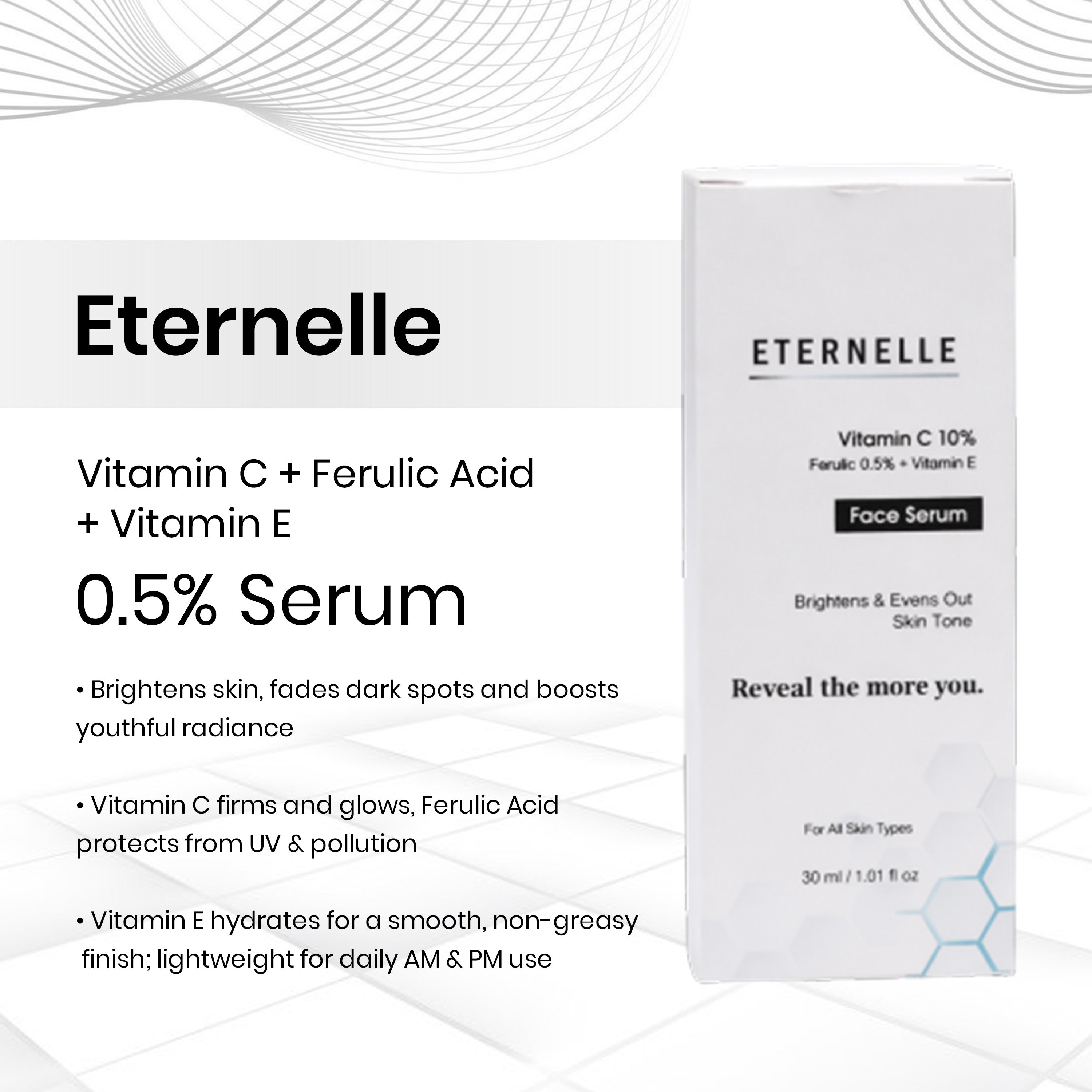 Vitamin C + Ferulic acid 0.5 + Vitamin E